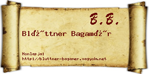 Blüttner Bagamér névjegykártya